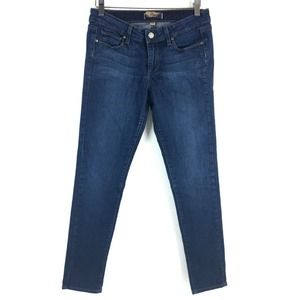 Paige Jeans 28 Peg Skinny Blue Dark Wash Denim Low Rise Stretch Womens